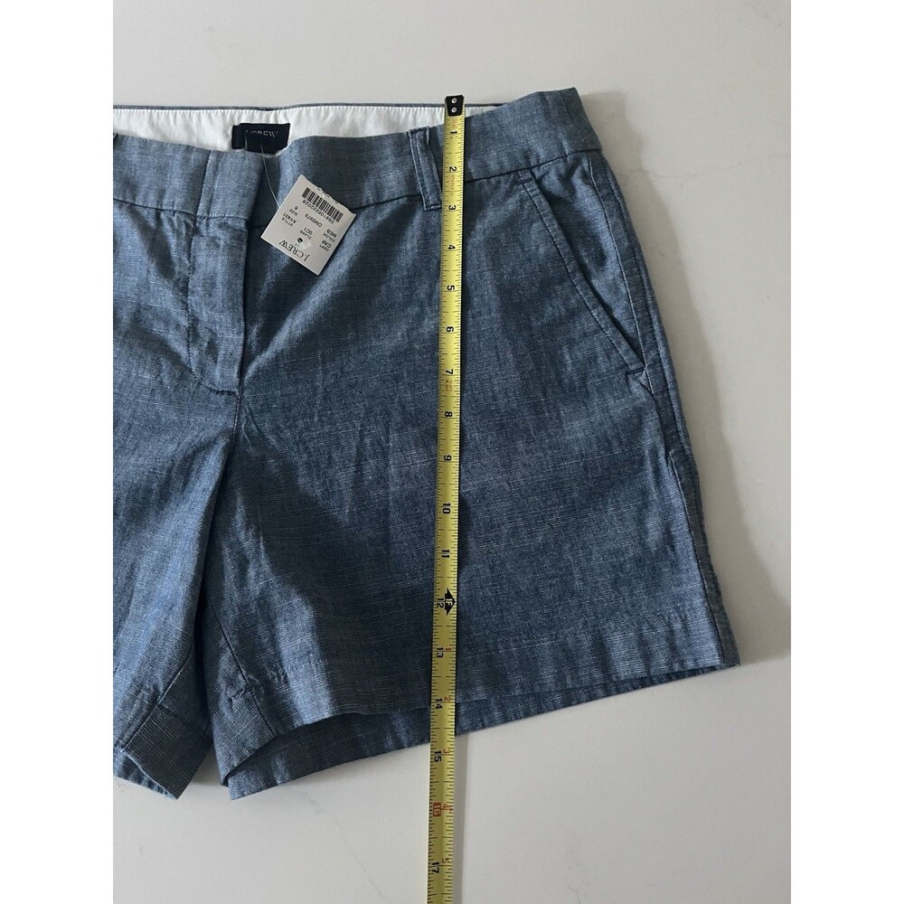 J.CREW NWT 100% Cotton Women's 5" Classic Blue Chambray Short Size 6 - Picture 6 of 6